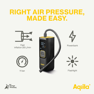 Aqiila Airbird C7. Draagbare Compressor & Powerbank in één. Ideaal voor Auto, Fiets & Outdoor